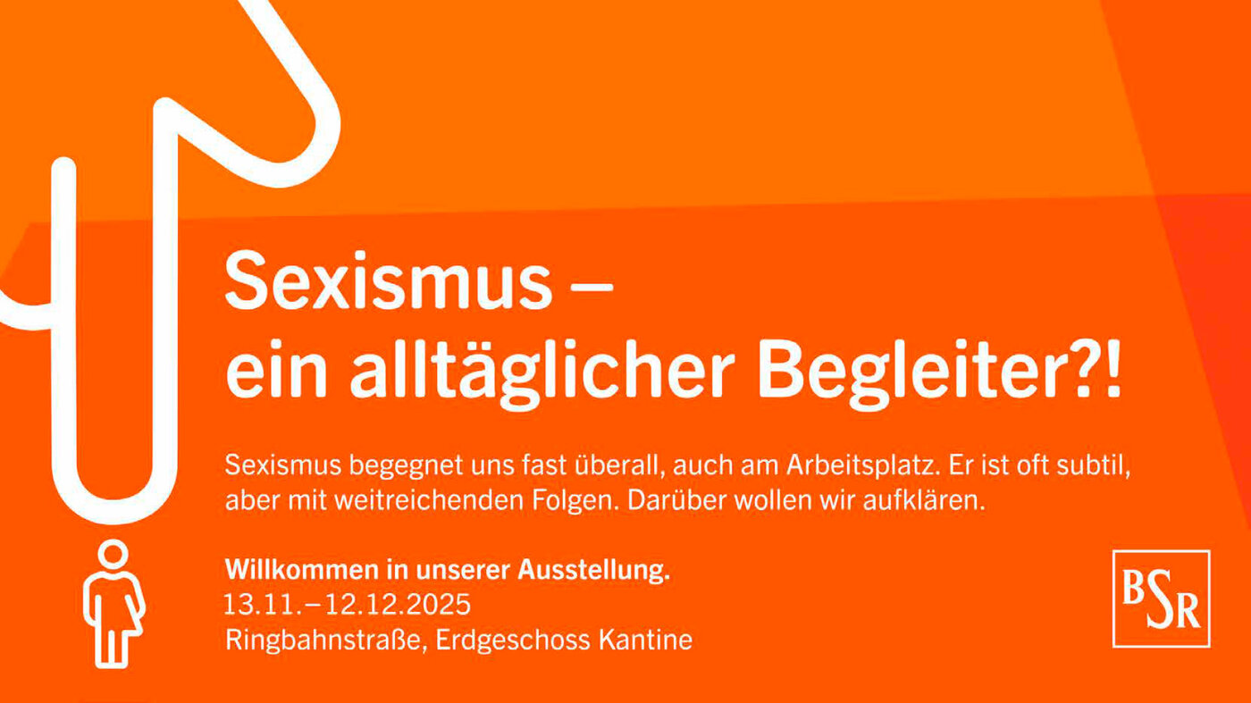Ausstellungsplakat der BSR zur Sensibilisierung gegen Sexismus am Arbeitsplatz